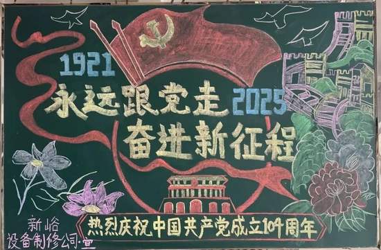 永远跟党走，奋进新征程主题黑板报