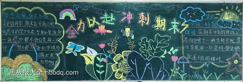 期末冲刺主题黑板报-第2张