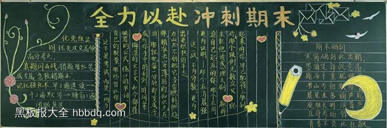 全力以赴，冲向期末主题黑板报-第5张