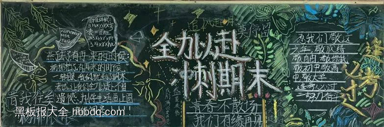 期末冲刺主题黑板报-第4张