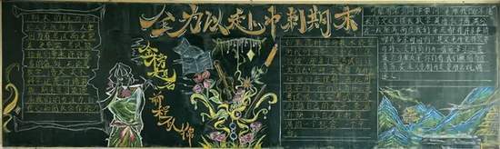 全力以赴，冲向期末主题黑板报