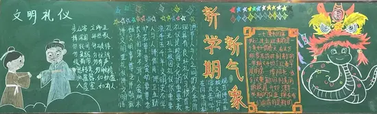 新学期新气象文明礼仪黑板报