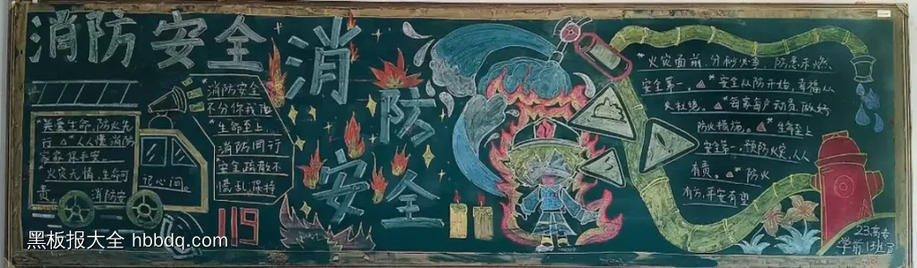 超漂亮的消防安全黑板报-第1张