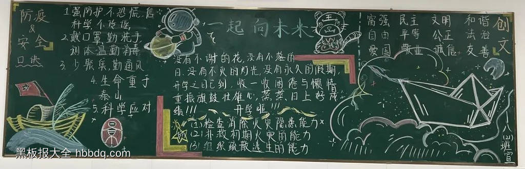 初中开学一起向未来黑板报12张-第2张