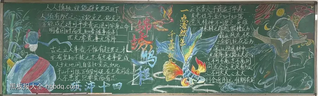 学生锦绣鹏程黑板报-第1张