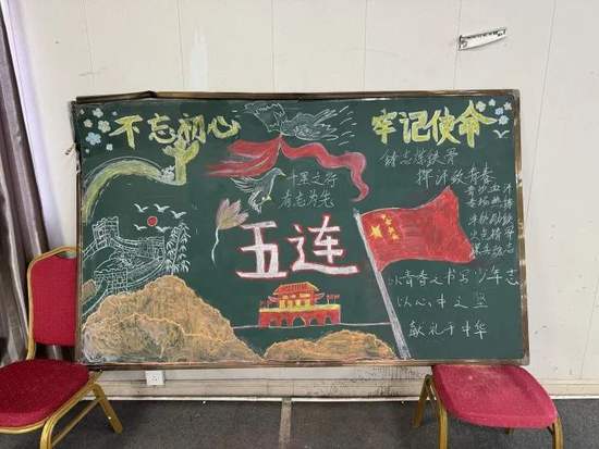 不忘初心牢记使命军训方寸黑板报