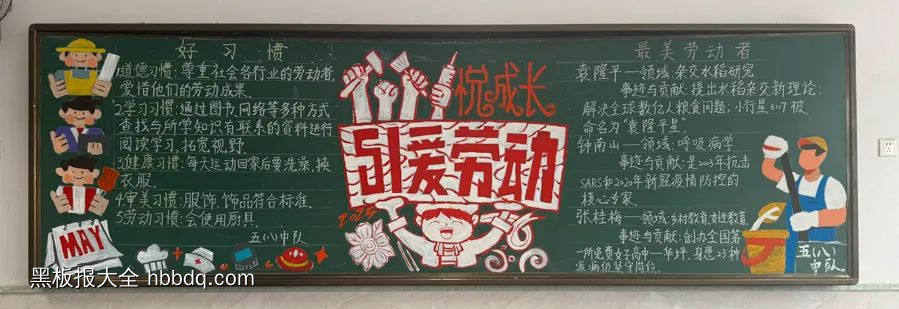 51爱劳动悦成长黑板报-第1张