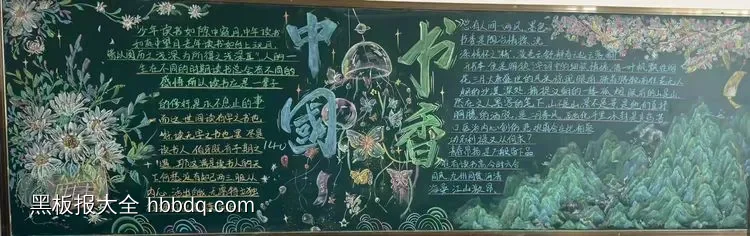 简单又好画的中国书香黑板报-第1张