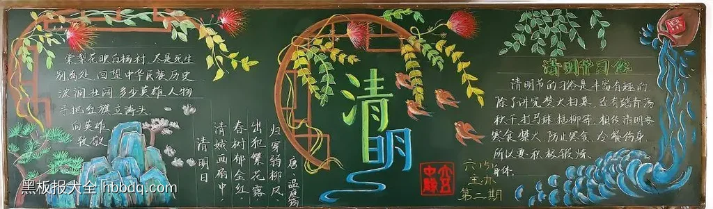 六年级清明黑板报-第1张