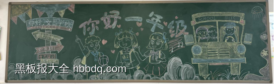 我们是小学生啦，你好一年级的黑板报-第2张