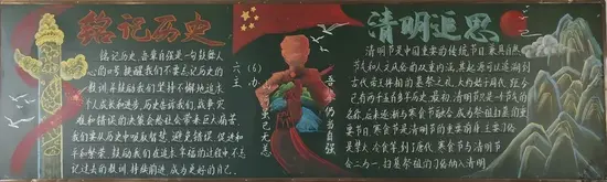 清明追思铭记历史黑板报