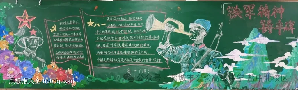 八一铁军精神黑板报-第1张