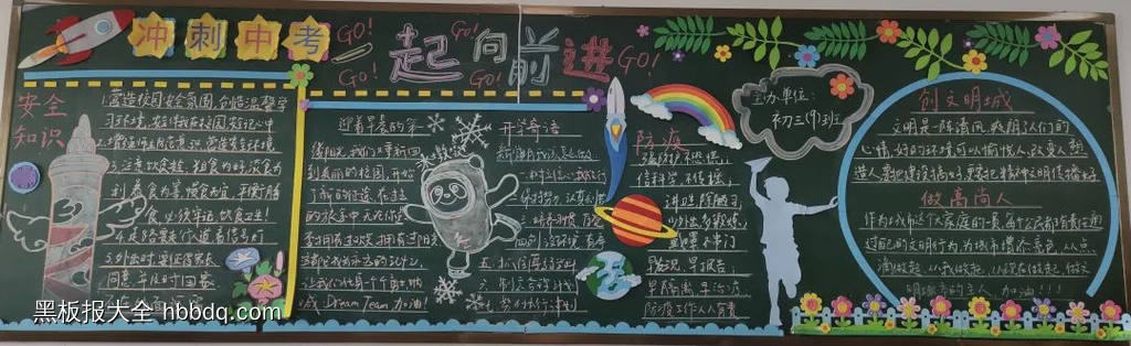 初中开学一起向未来黑板报12张-第1张