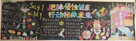 肥胖侵蚀健康行动拯救未来黑板报