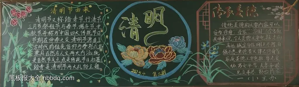 清明节由来传承美德黑板报-第1张
