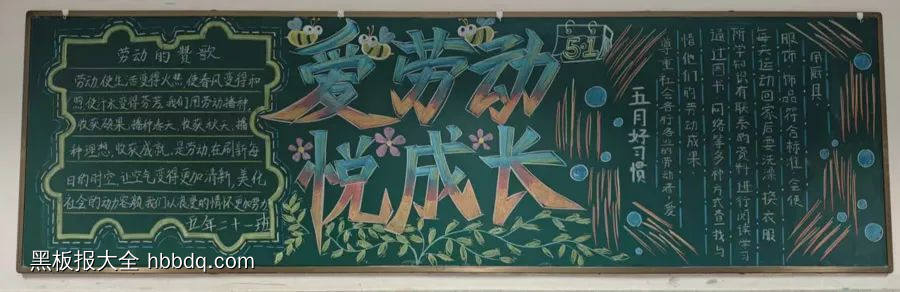学生爱劳动悦成长黑板报-第1张
