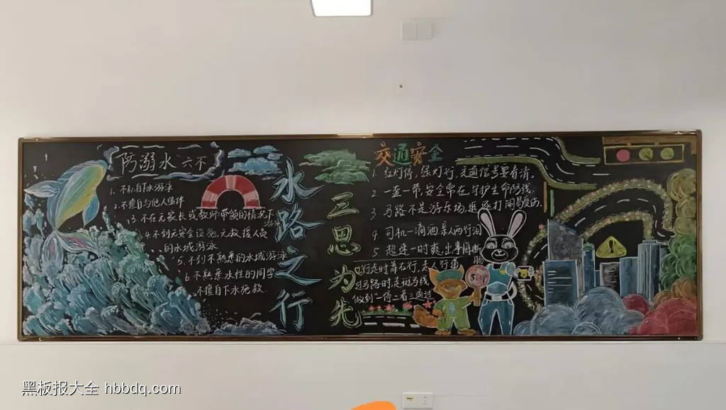 安全出行——防溺水主题黑板报简单又好画8张-第4张