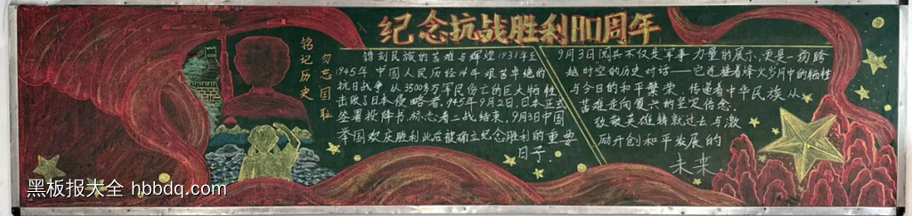 铭记历史 勿忘国耻主题黑板报简单又好看4张-第1张
