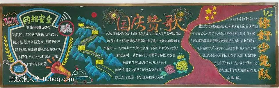 国庆赞歌黑板报-第1张
