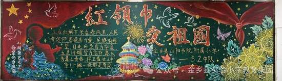 红旗中爱祖国主题黑板报