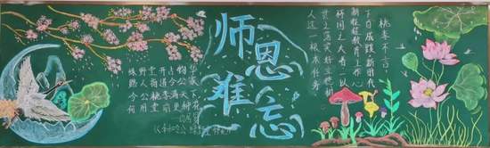 师恩难忘教师节黑板报粉笔画7张