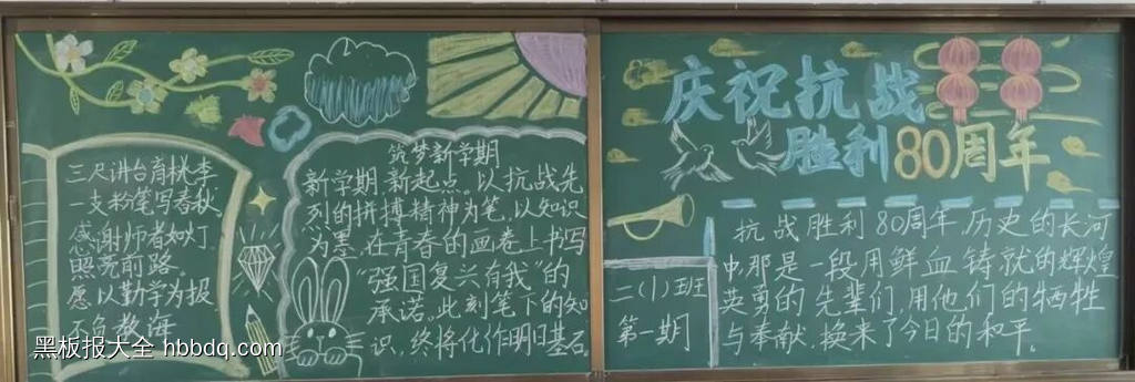 9.3抗战胜利80周年黑板报-第1张