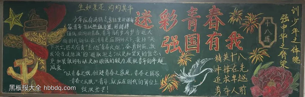 强国有我，铭记历史主题黑板报漂亮11张-第8张