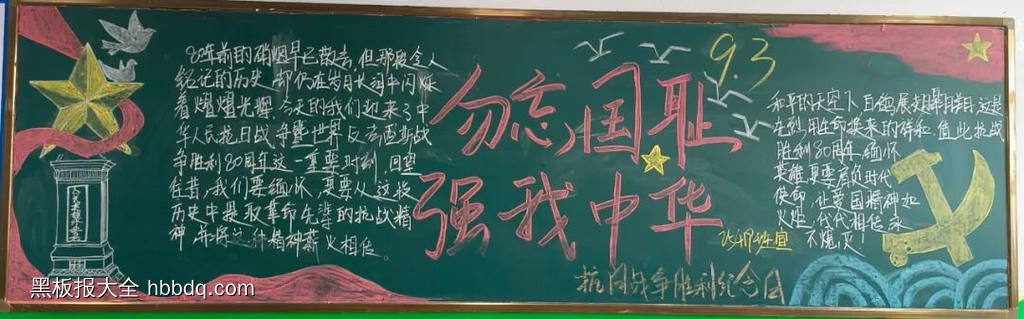 15张中国人民抗日战争暨世界反法西斯战争胜利80周年黑板报-第15张