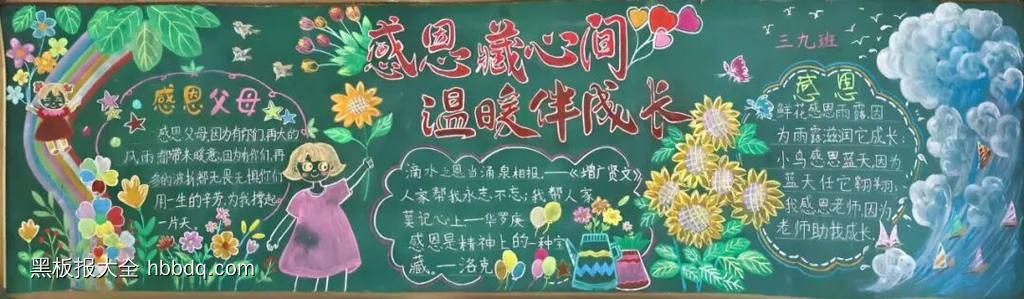感恩藏心间，温暖伴成长主题黑板报-第3张