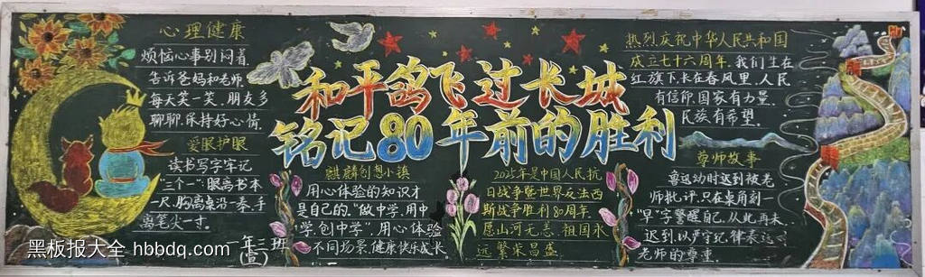 盛世华诞，铭记历史主题黑板报-第1张