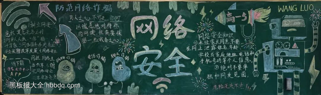 网络安全，文明上网主题黑板报-第5张