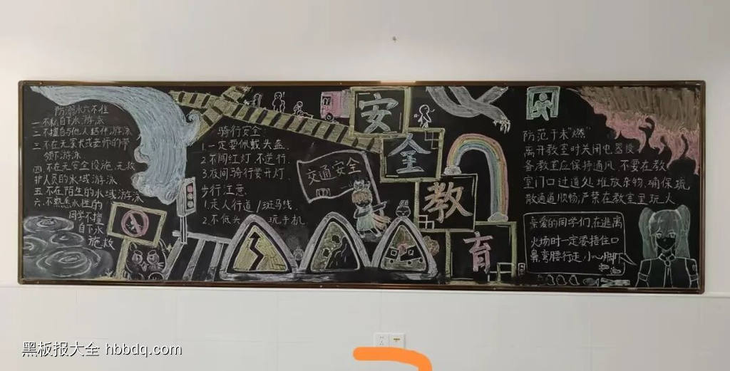 安全出行——防溺水主题黑板报简单又好画8张-第7张