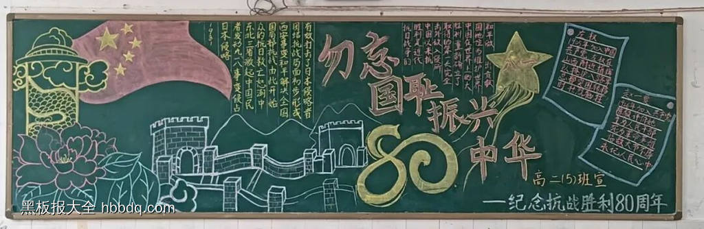 9.3纪念抗战胜利80周年黑板报10张-第9张