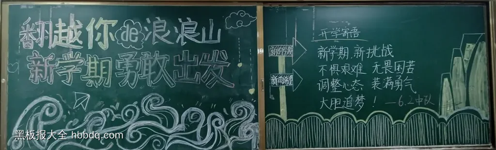 新学期勇敢出发黑板报-第1张