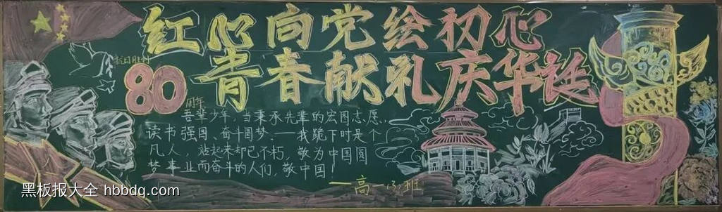 9.3纪念抗战胜利80周年黑板报10张-第3张