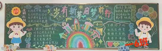 一年级启梦前行黑板报