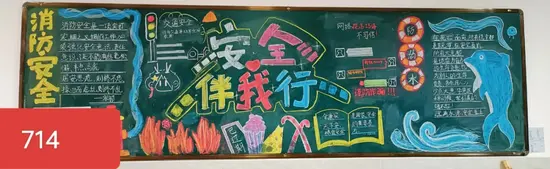安全伴我行消防安全黑板报