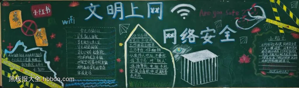 网络安全，文明上网主题黑板报-第3张