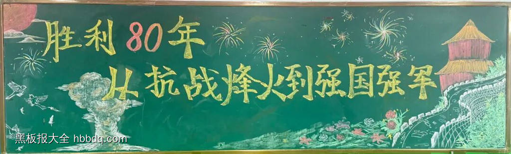 15张中国人民抗日战争暨世界反法西斯战争胜利80周年黑板报-第8张