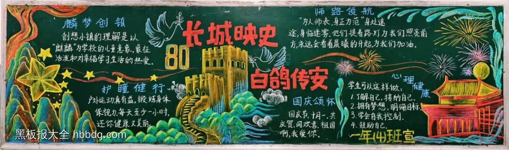 盛世华诞，铭记历史主题黑板报-第3张