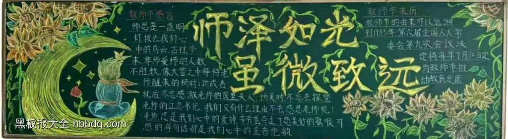 师泽如光，虽微致远黑板报-第2张