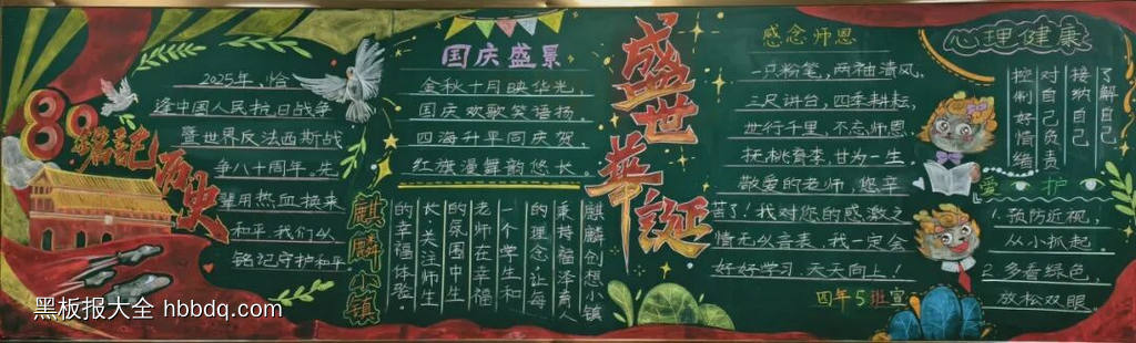 盛世华诞，铭记历史主题黑板报-第9张