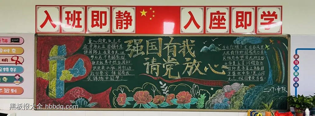 精选5张“强国有我，请党放心”主题黑板报-第6张