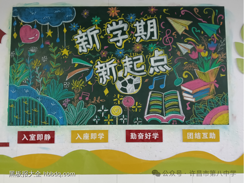 精选6张新学期新起点主题黑板报-第1张
