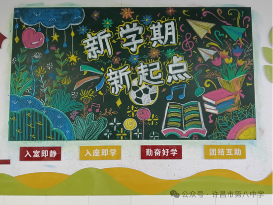 精选6张新学期新起点主题黑板报
