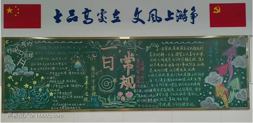 “一日常规”主题黑板报-第2张