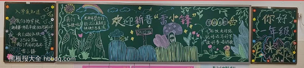 欢迎新晋雷小锋新学期黑板报-第1张