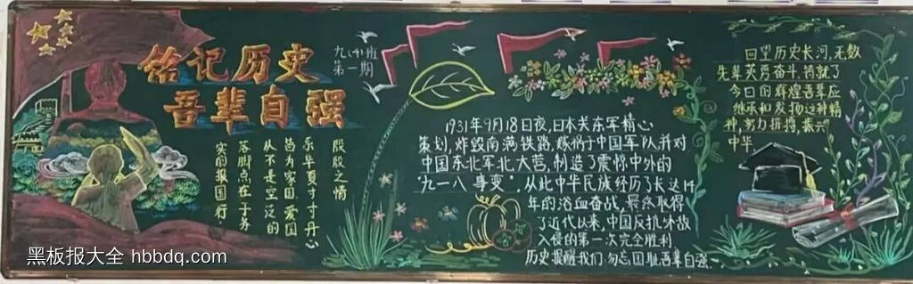 七年级铭记历史担使命黑板报13张-第8张