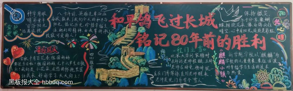 盛世华诞，铭记历史主题黑板报-第8张