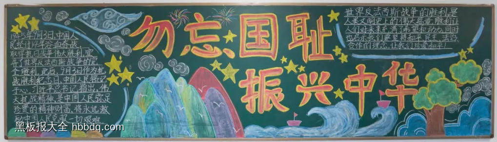勿忘国耻振兴中华黑板报-第1张